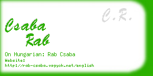 csaba rab business card